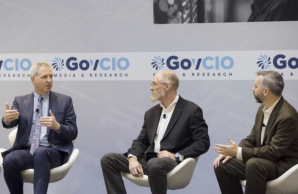 Joe Croghan, NIH, Jeff Malec, HP, and Kevin Walsh, GAO, discuss AI infrastructure, rising costs and governance challenges during GovCIO Media & Research’s Federal Cloud & Data Forum on Oct. 8, 2026, in Washington, D.C.